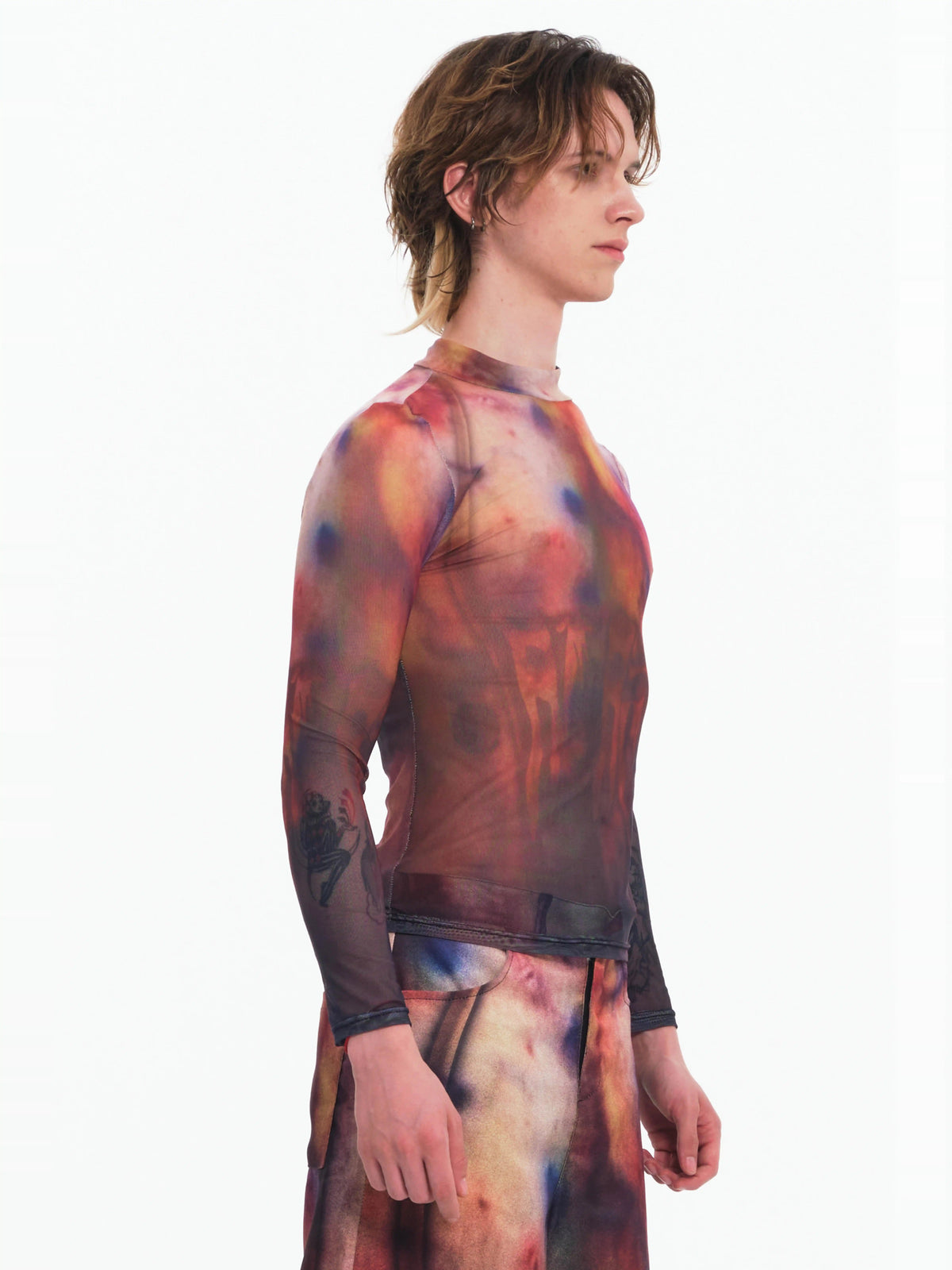 EMBRYO BRUISE SIGNAL printed mesh top — alternate product presentation