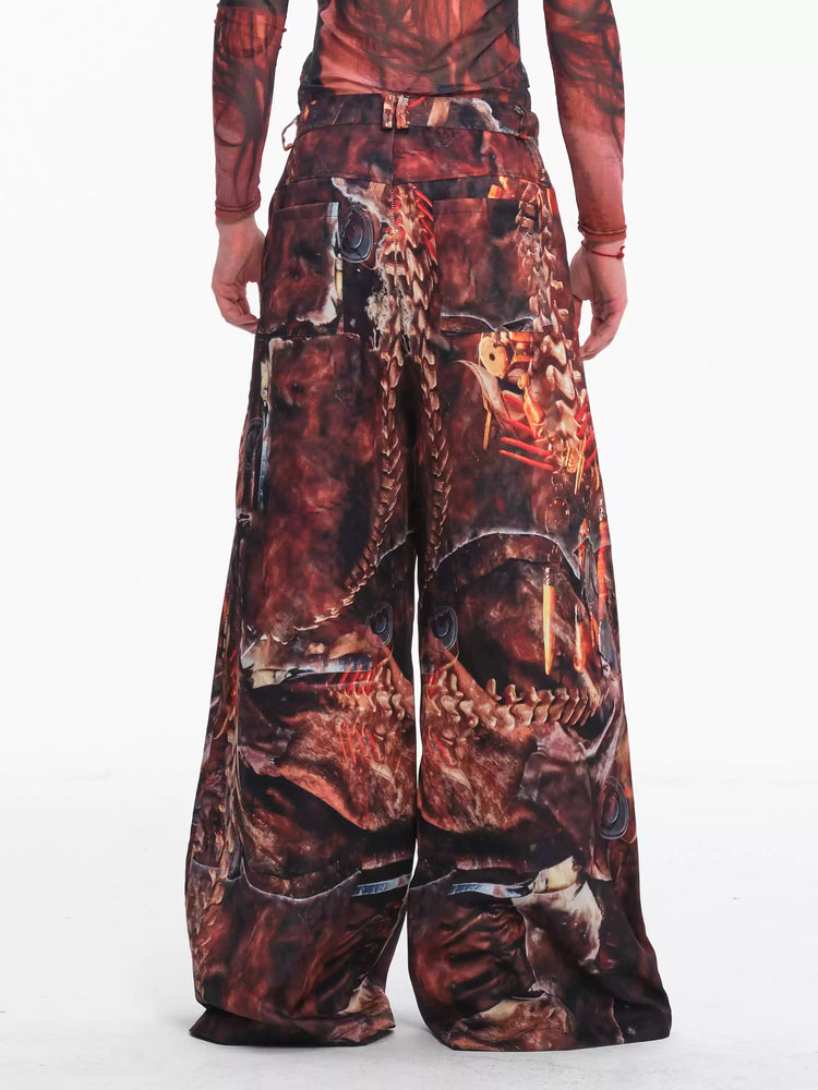EMBRYO BONE RELIC printed wide-leg pants — side or detail presentation