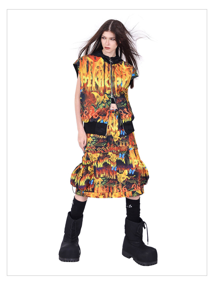 PINKSPINK FIRE CAT convertible zip A-line skirt — alternate gallery view showing the design details