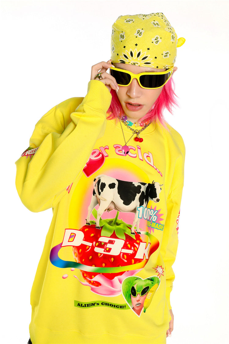 DEADENDKIDS LEMON RIOT cotton sweatshirt — construction detail