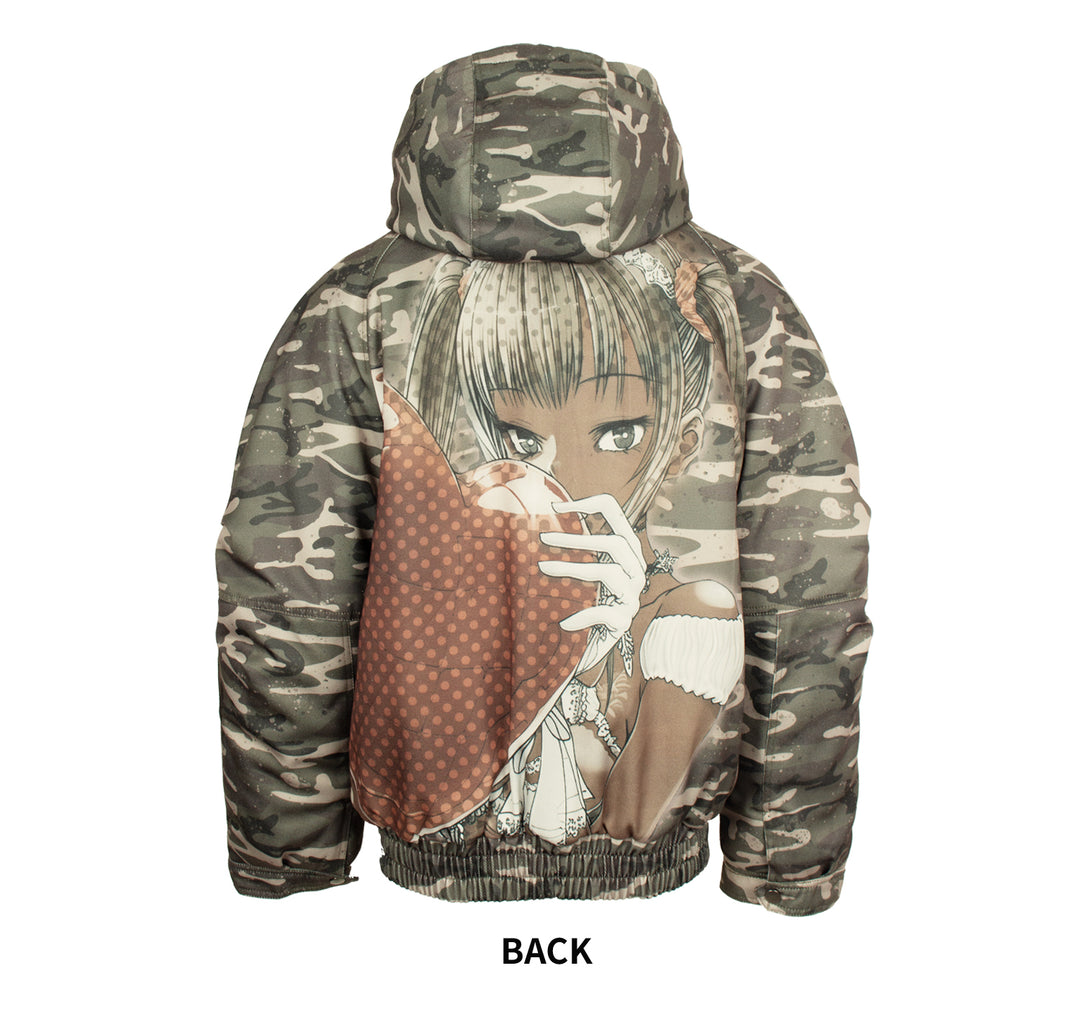 4RE1GN Camouflage Heart Hooded Puffer Jacket