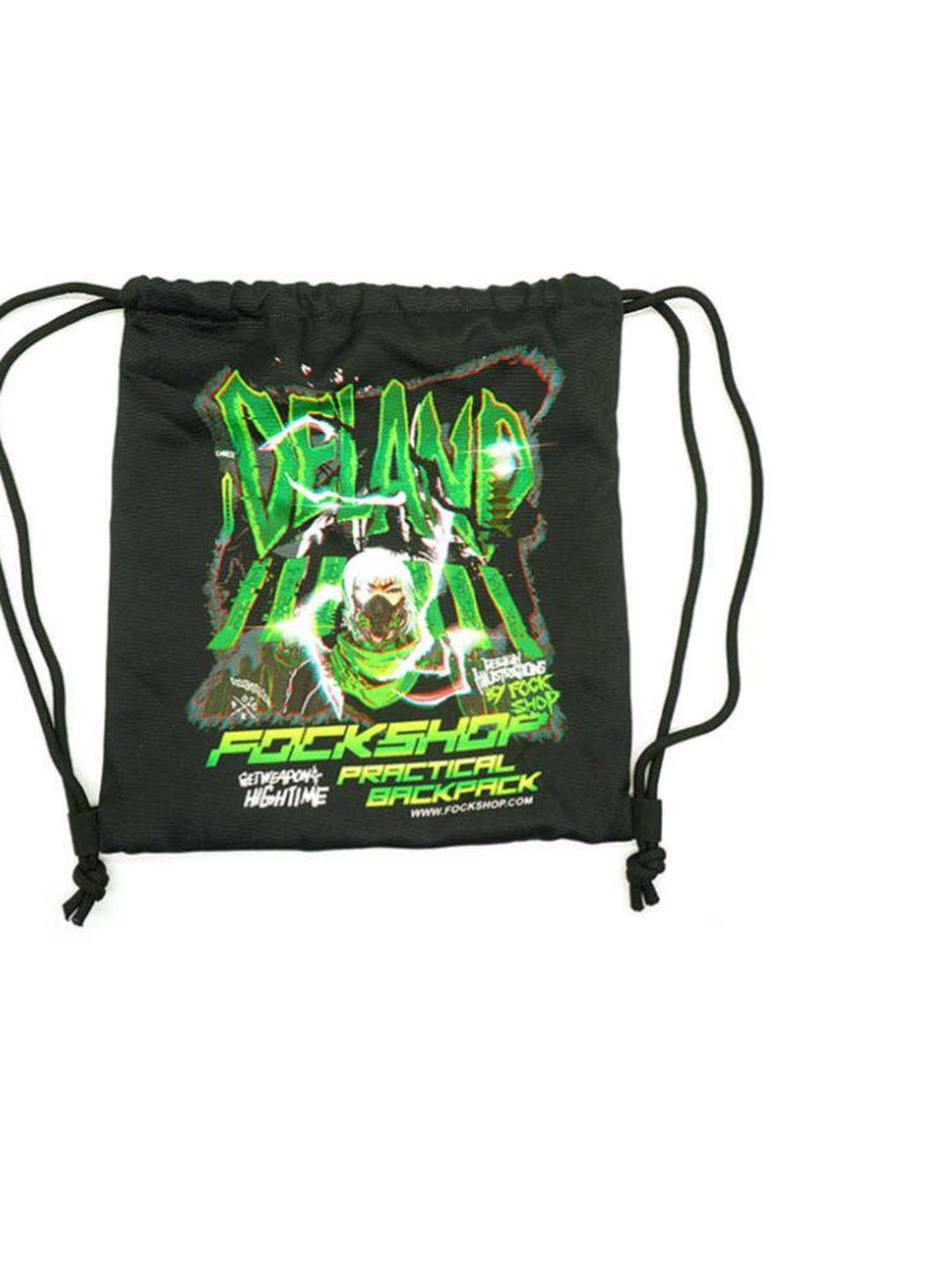 FOCKSHOP MASKPACK drawstring backpack — clean deland flat bag view