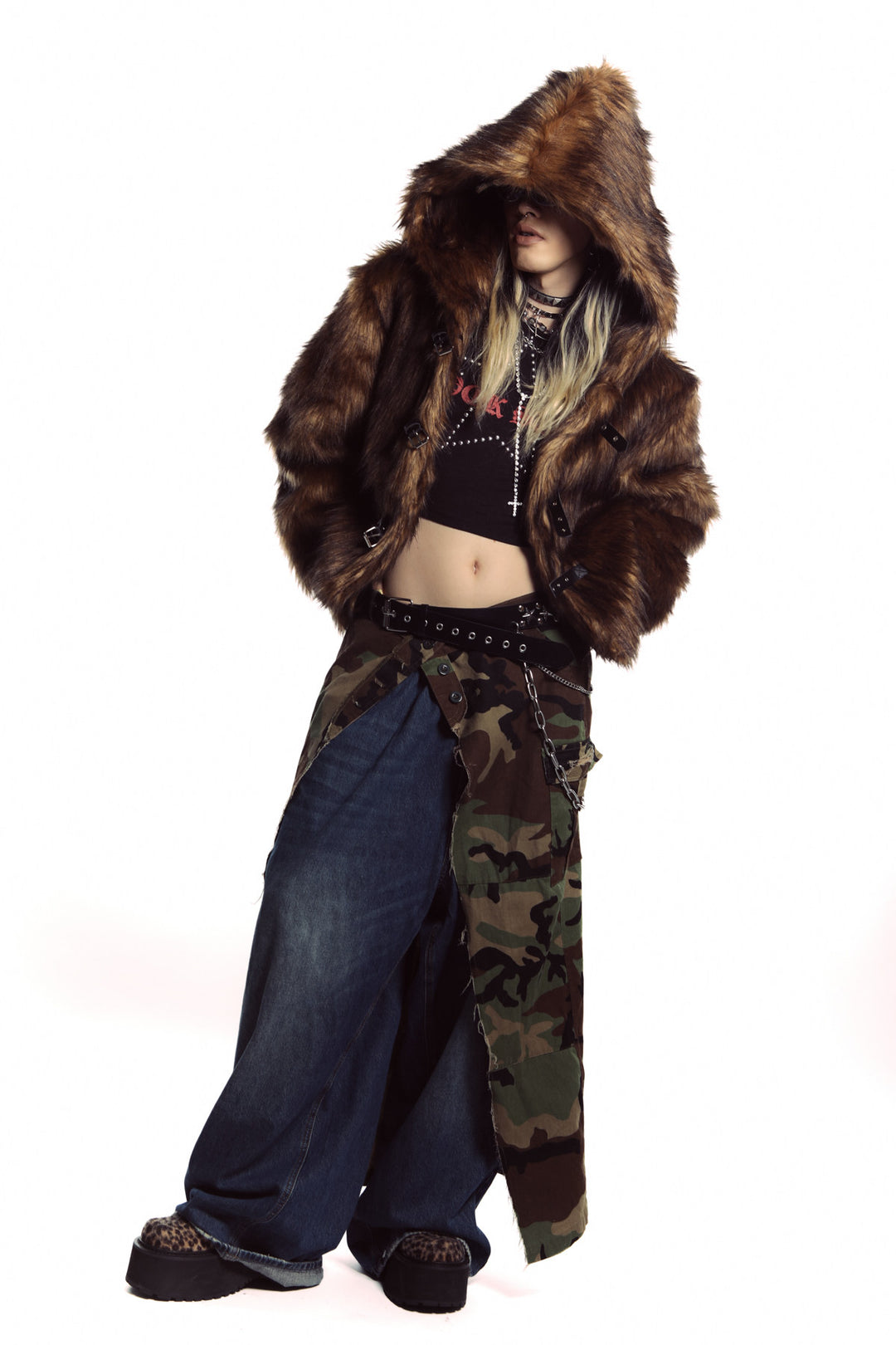 DEADENDKIDS NOMAD HOOD faux-fur coat — garment-only view