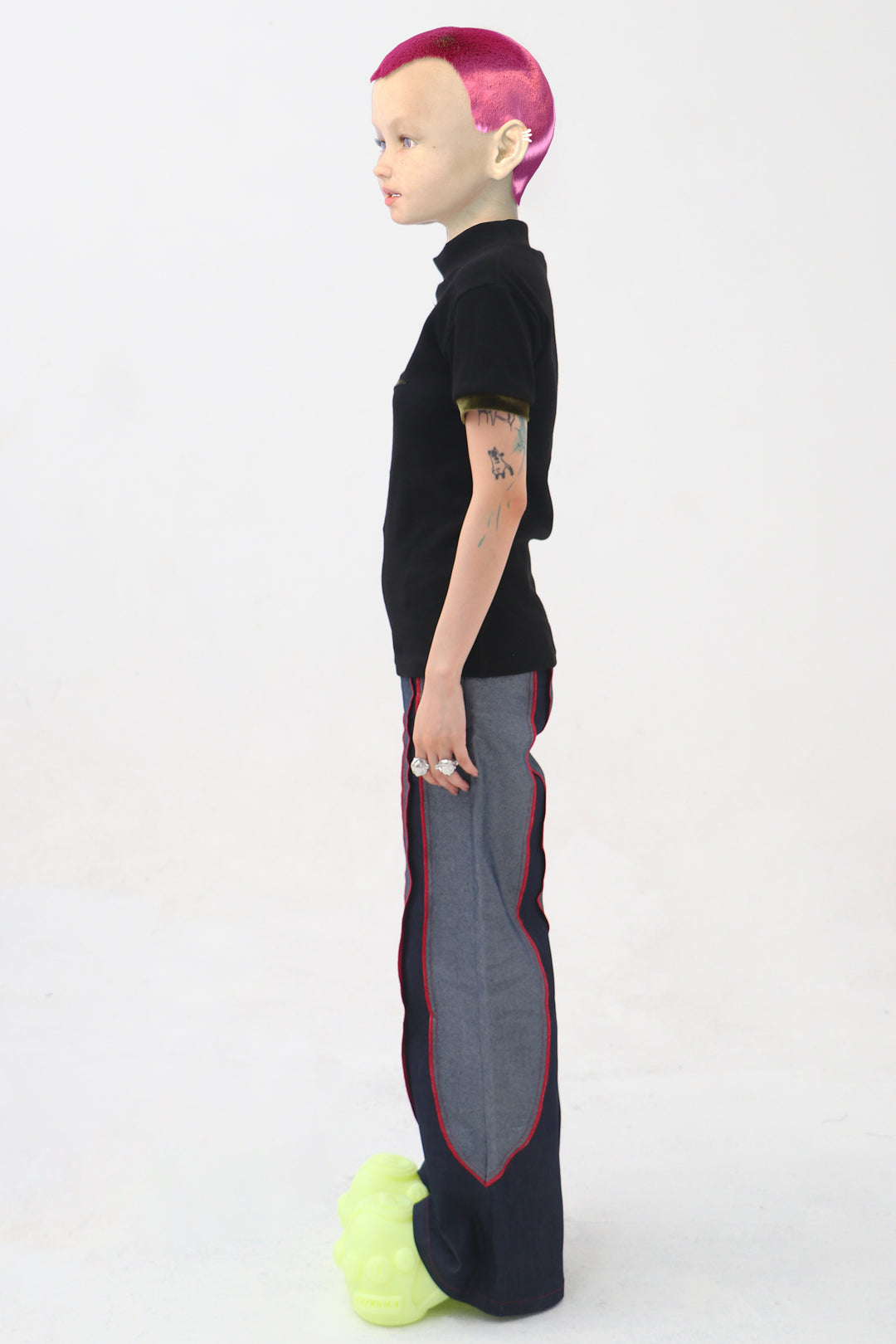 EMBRYO STARSHIFT 3D-effect fitted mock-neck tee — additional product detail view