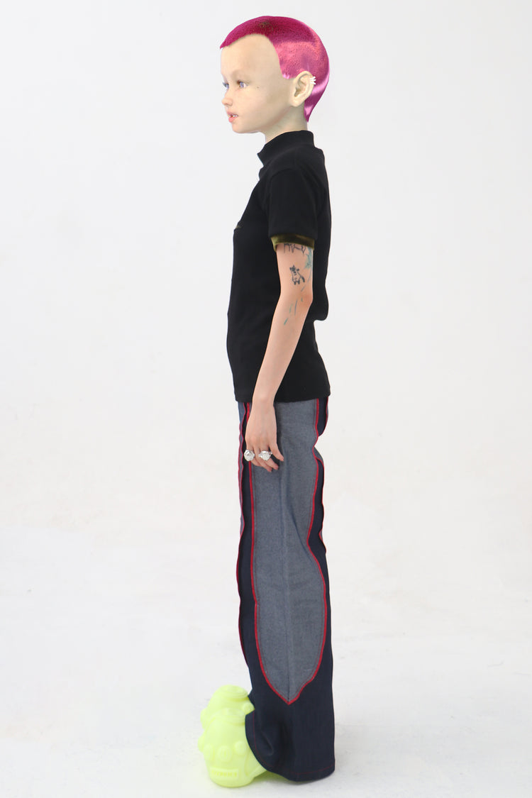 EMBRYO STARSHIFT 3D-effect fitted mock-neck tee — additional product detail view