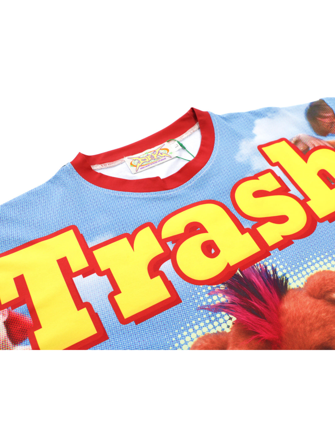 DEADENDKIDS TRASH BEAR oversized graphic tee — construction detail