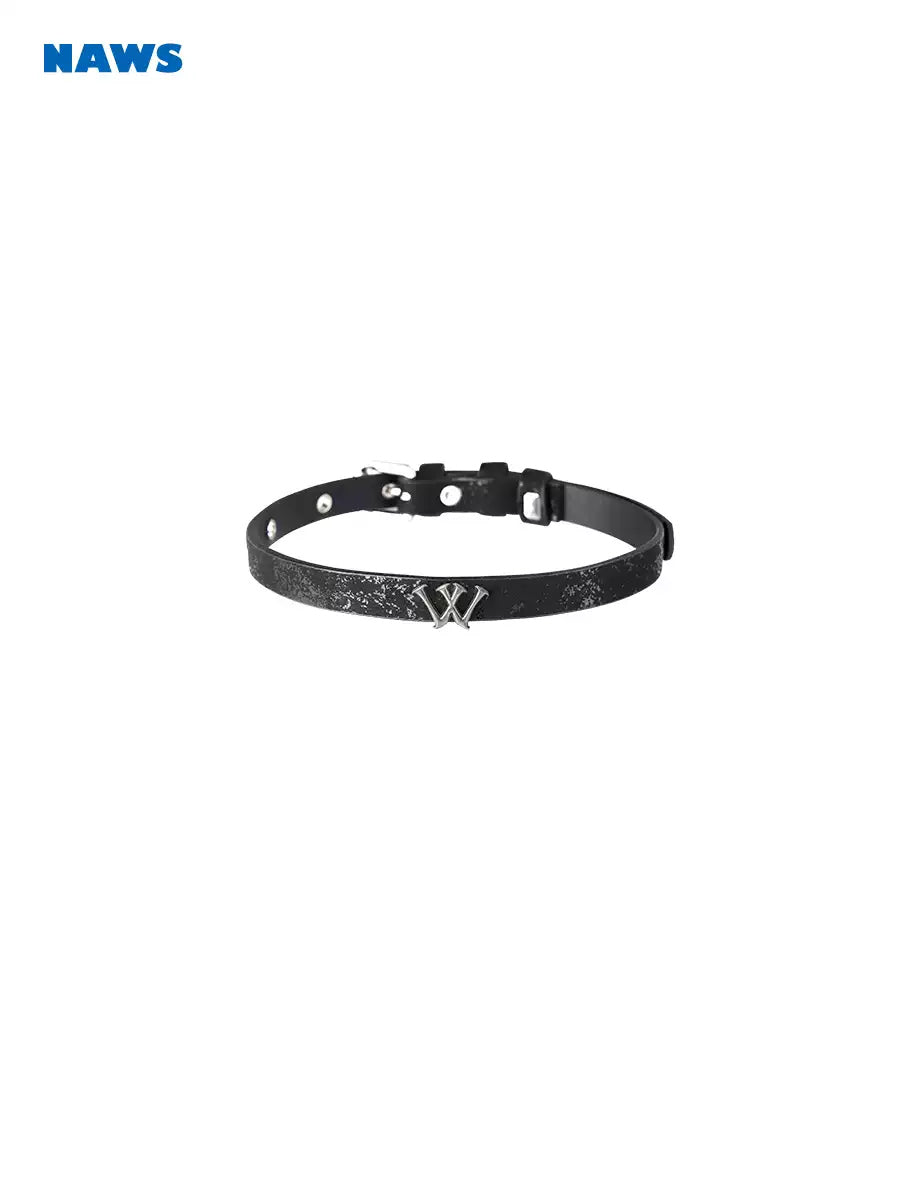 NAWS WIND CHASER leather choker — alternate gallery view showing the design details