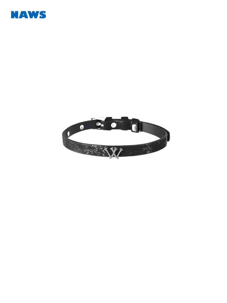 NAWS WIND CHASER leather choker — alternate gallery view showing the design details