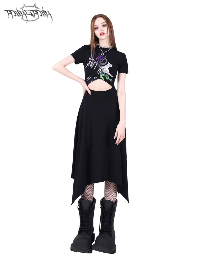 PINKSPINK ELECTRIC MOON reconstructed cutout dress — cleaned hero collage showing the complete design