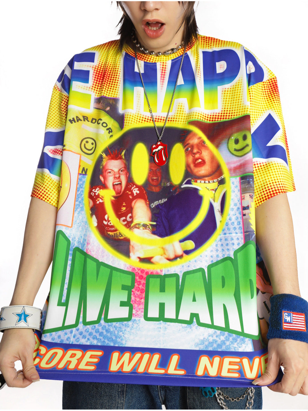 DEADENDKIDS GOOD TIMES heavyweight graphic tee — side or detail presentation