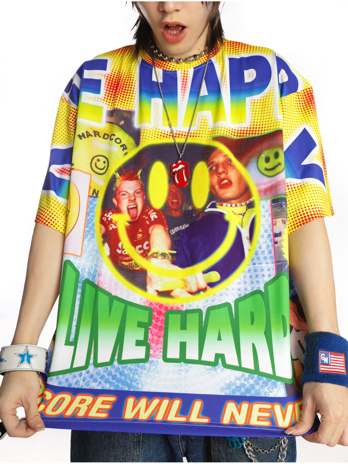 DEADENDKIDS GOOD TIMES heavyweight graphic tee — side or detail presentation