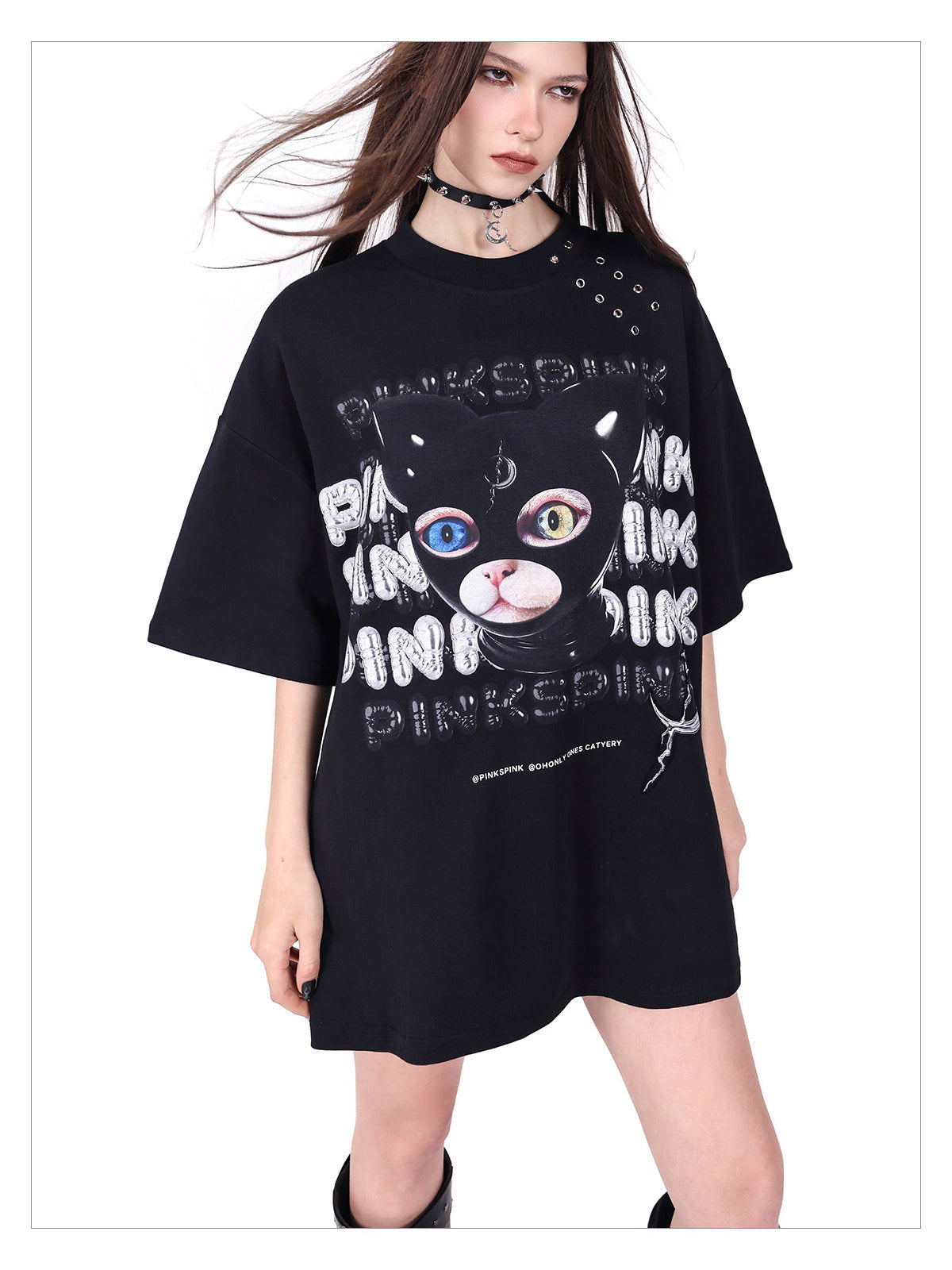 PINKSPINK GERMAN CAT oversized graphic tee — catalog view showing the design and silhouette