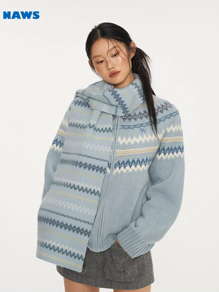 NAWS FAIR ISLE wool-alpaca cardigan — cleaned hero collage showing the complete design