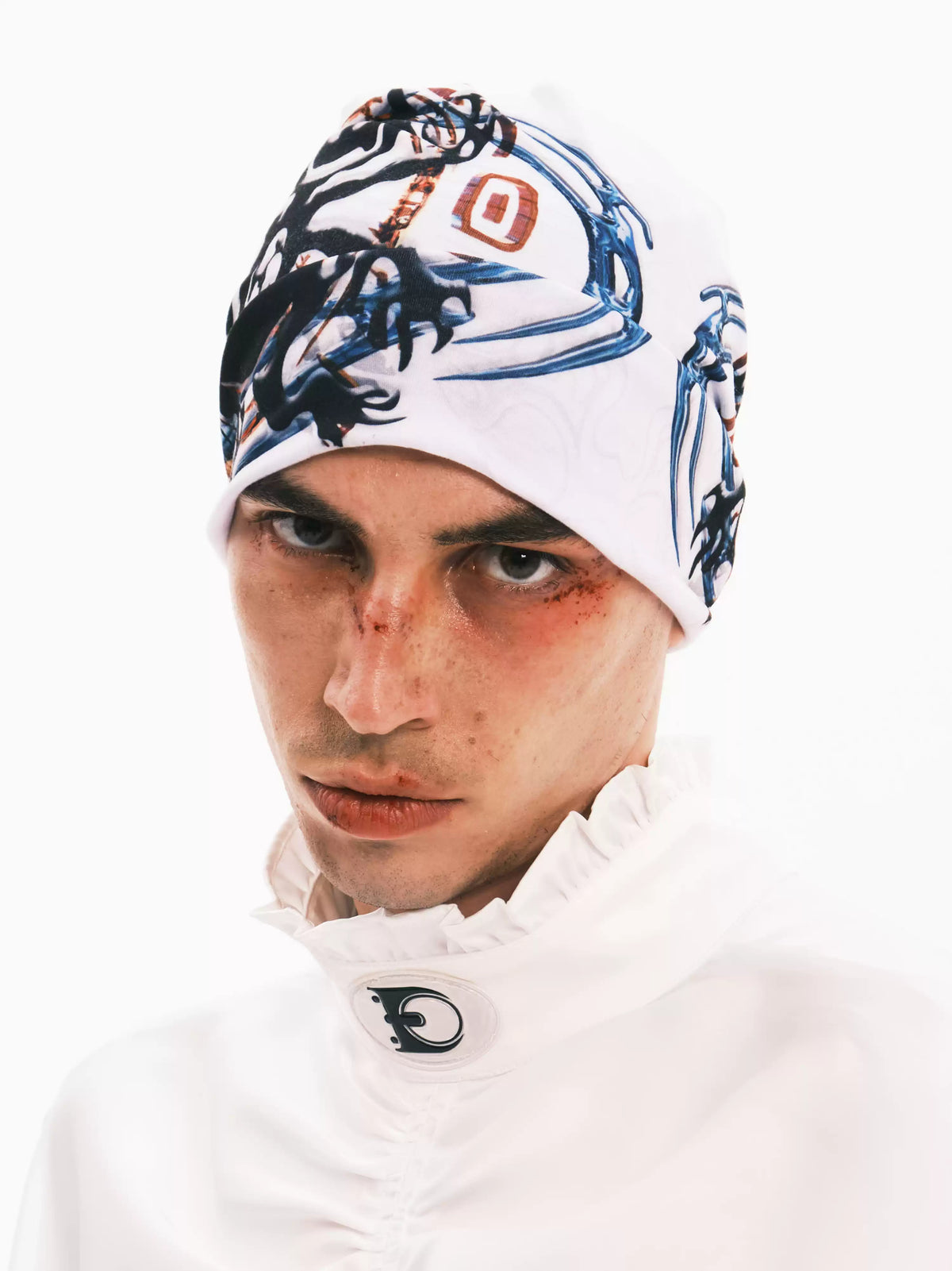EMBRYO TRIBAL ENTITY graphic slouch beanie — rear or construction presentation