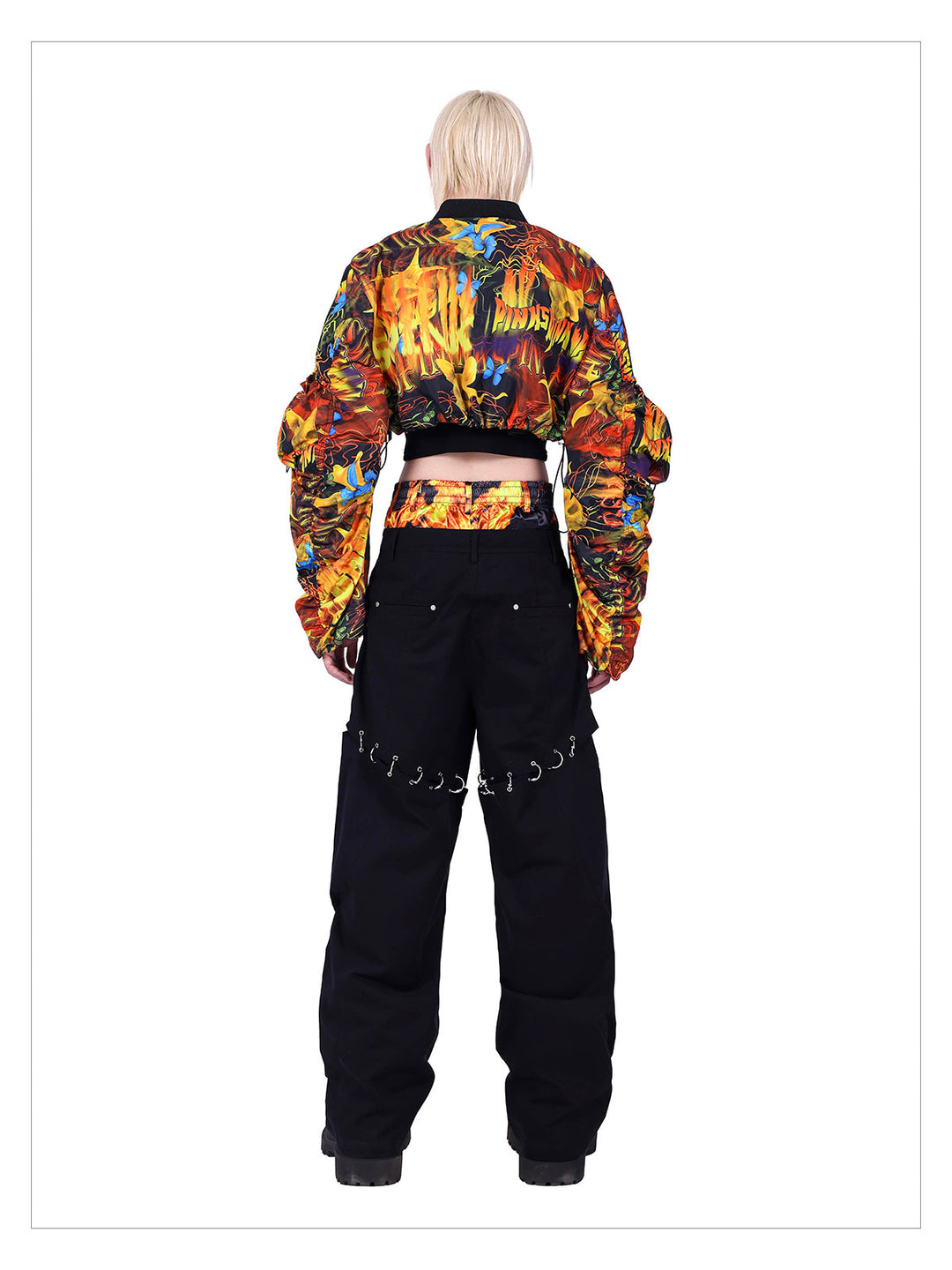 PINKSPINK FIRE VEIL cropped sun-protection top — alternate modeled view showing the silhouette
