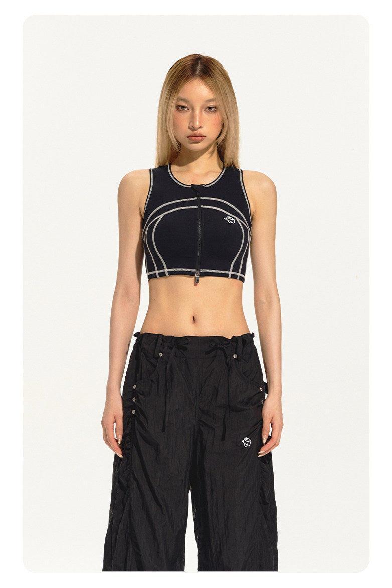NAWS CLOUD zip-front sports bra — alternate angle showing the shape and finish