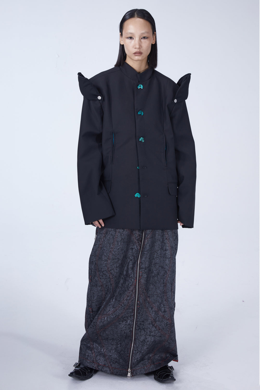 EMBRYO IMPERIAL GUARD detachable-shoulder Zhongshan blazer — additional product detail view