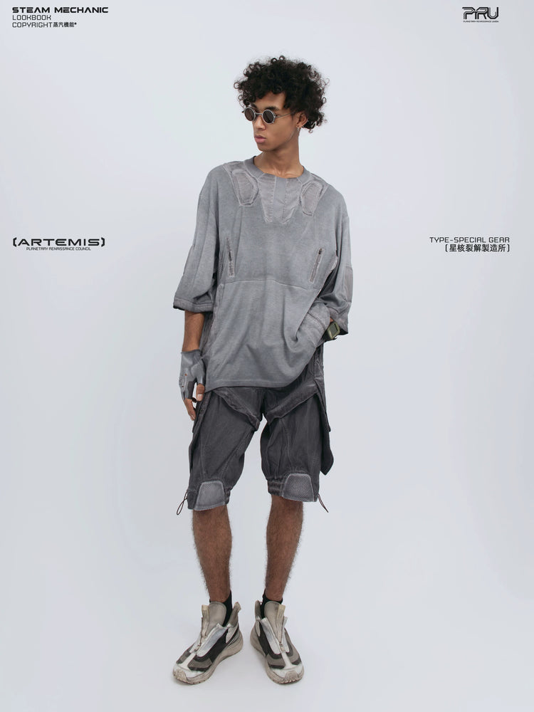 STARCORE stellar blue distressed mesh tee — alternate product view