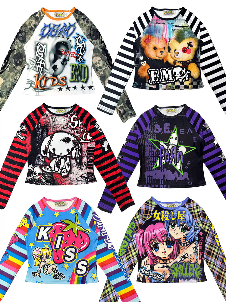 DEADENDKIDS GIRL KILLER cropped graphic top — front product presentation