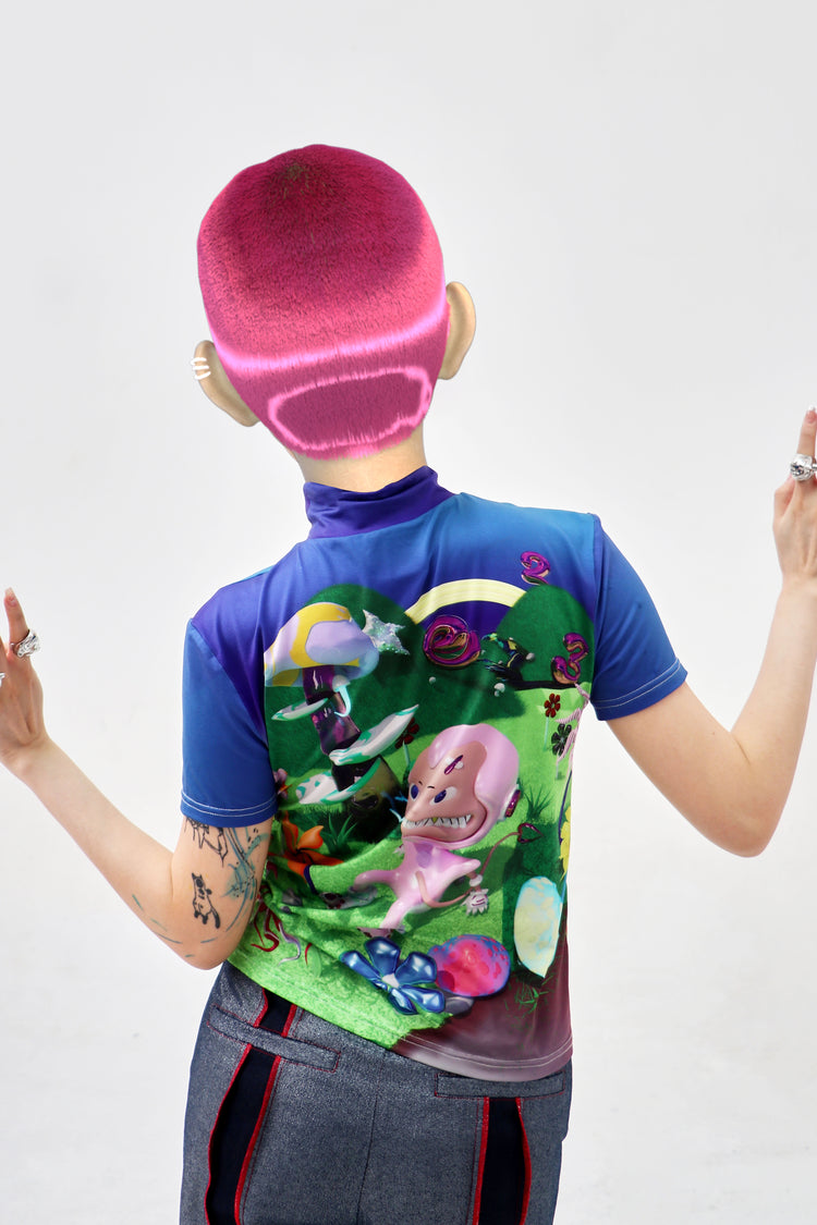 EMBRYO E23 LITTLE ONE printed mock-neck tee — additional product detail view