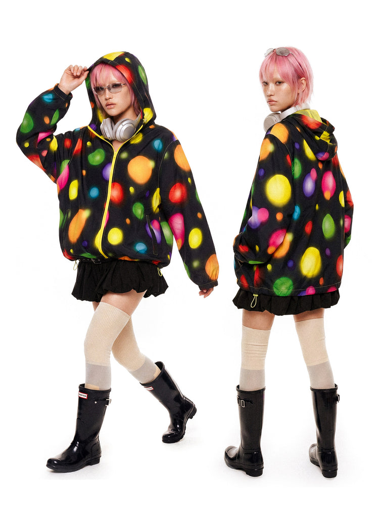 DEADENDKIDS POLKA SHIELD three-proof shell jacket — alternate styled presentation
