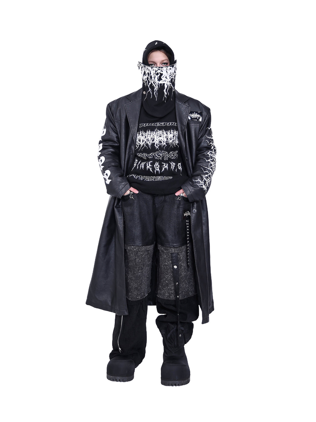MASK DECOMPOSITION Y2K HOODED SWEATSHIRT
