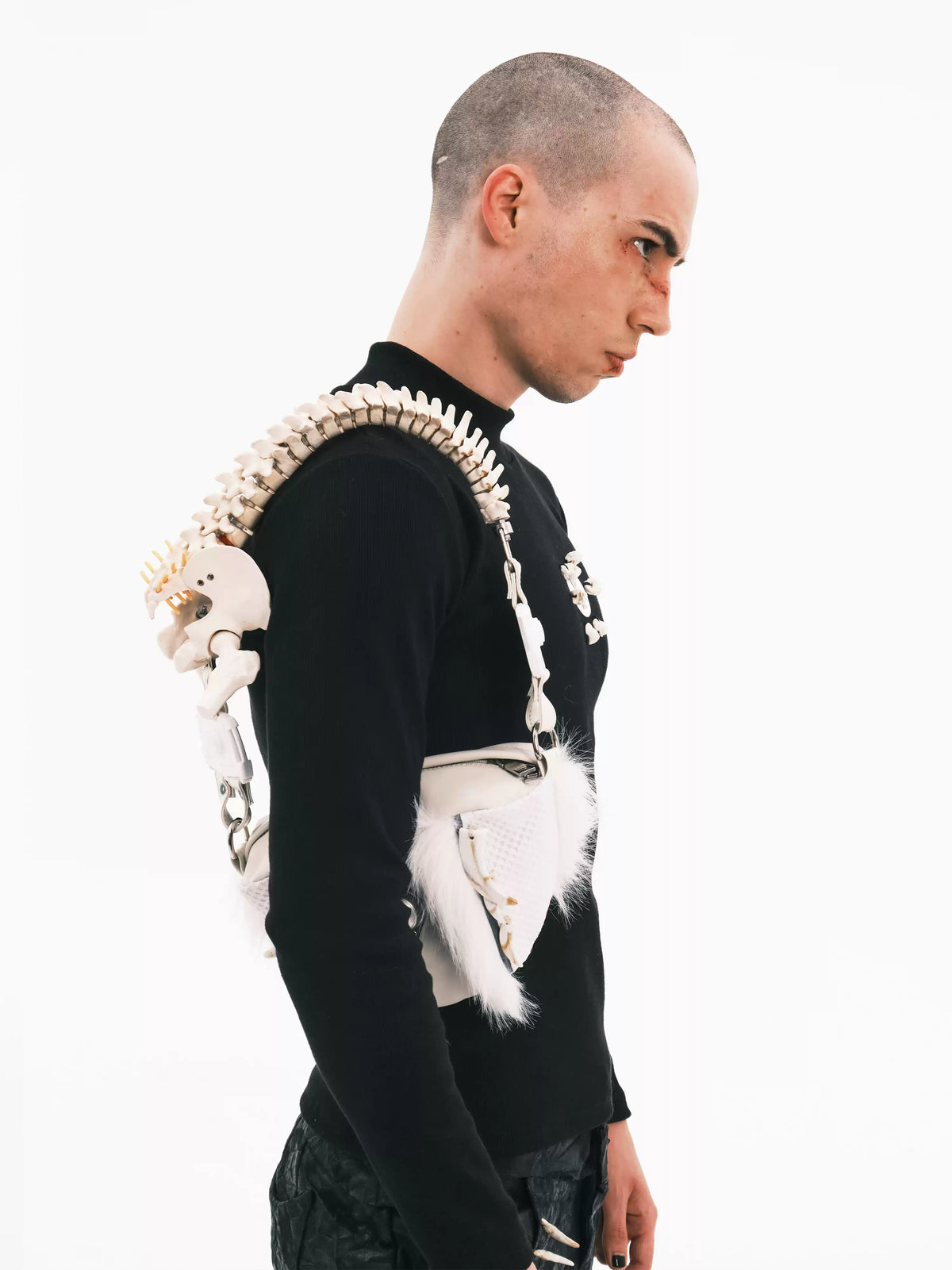 EMBRYO SPINE FRAME bone-handle leather bag — alternate product presentation