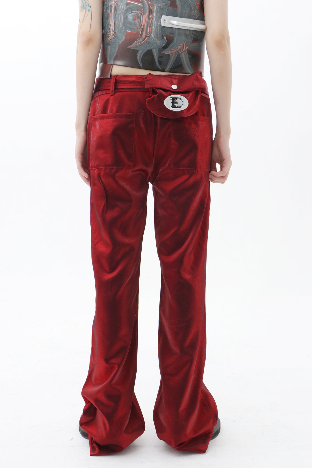 EMBRYO FIVE POISONS color-shift low-rise pants — additional styled view