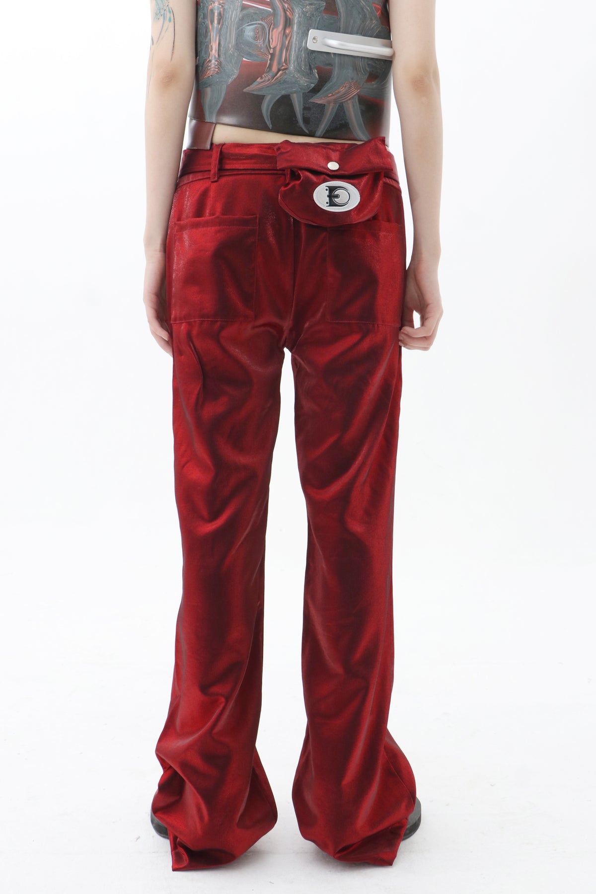 EMBRYO FIVE POISONS color-shift low-rise pants — additional styled view