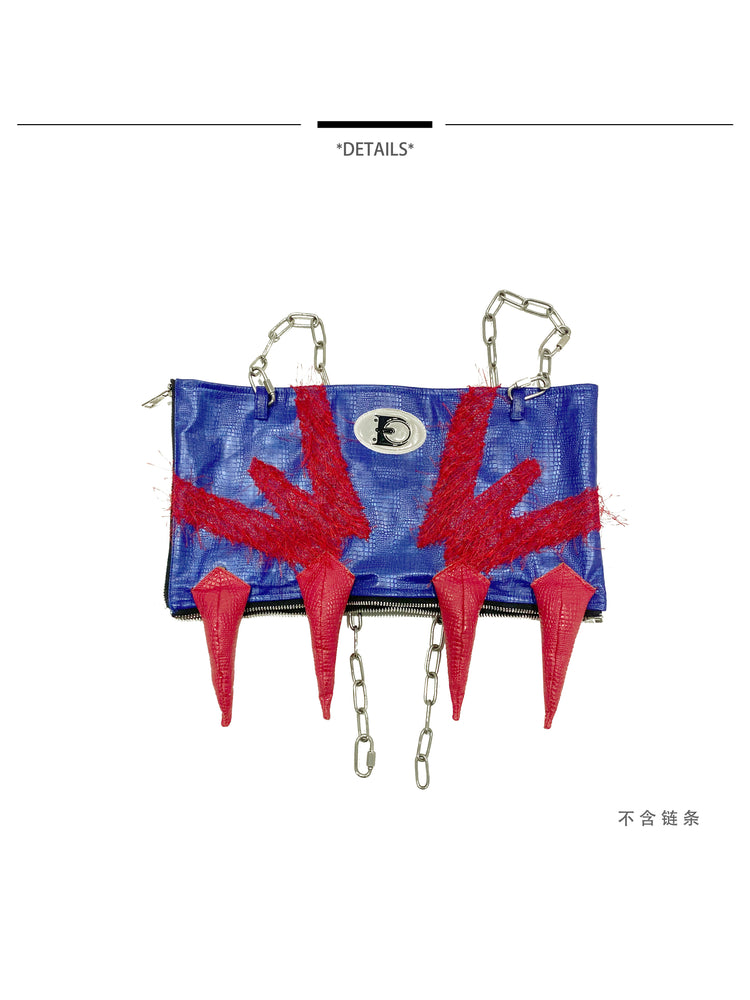 EMBRYO RED CLAW padded PU tube top — alternate modeled angle
