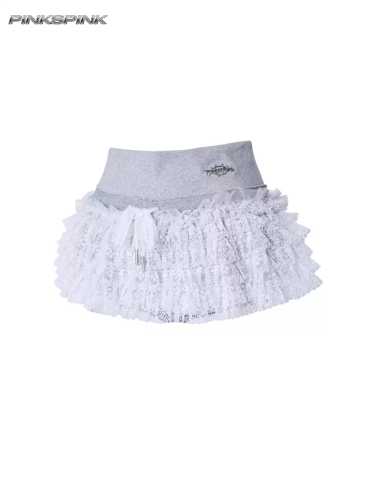 PINKSPINK MULTIVERSE lace micro shorts skirt — alternate gallery view showing the design details