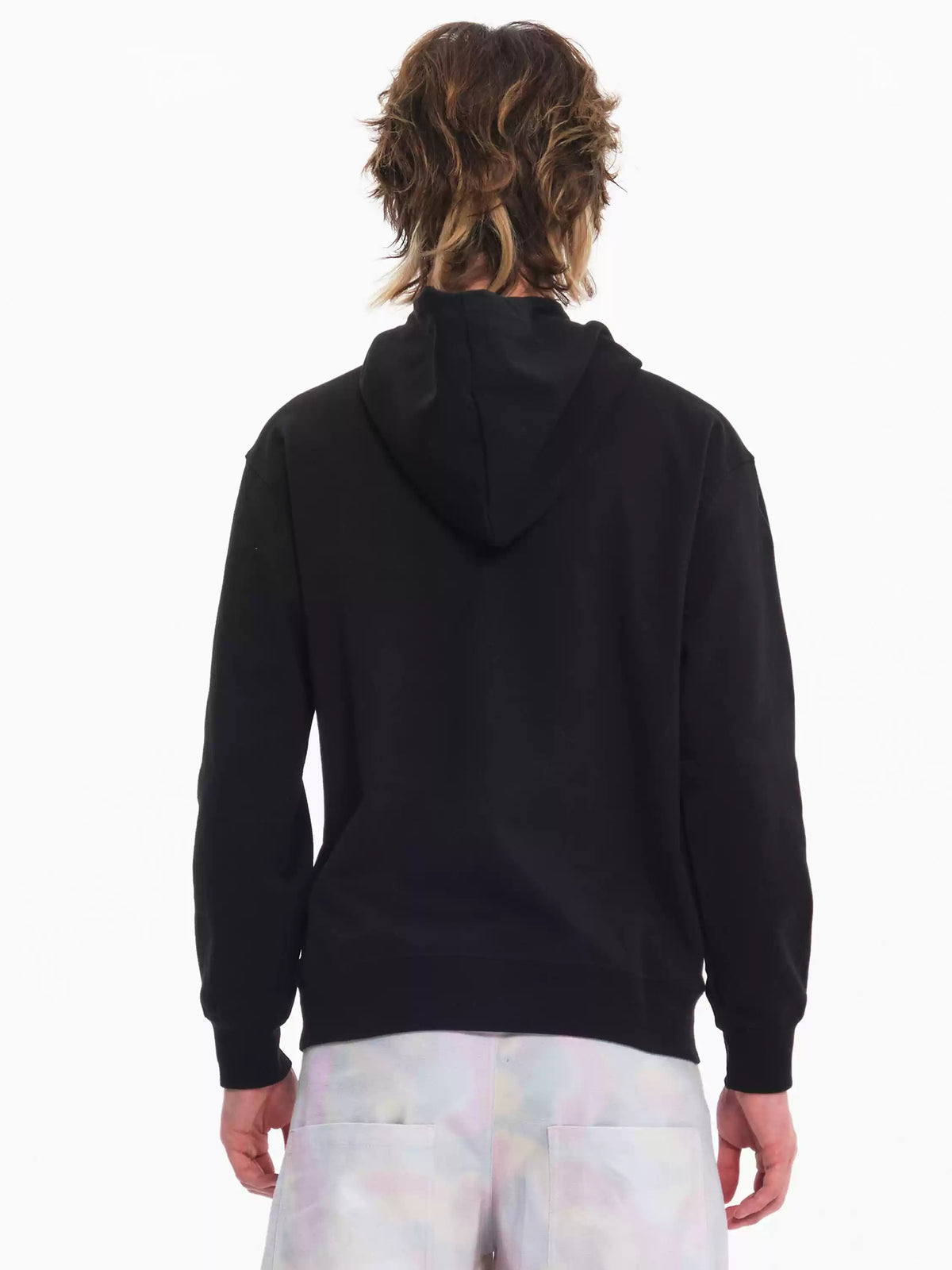 EMBRYO ABCD FOUR CHILDREN black graphic hoodie — side profile