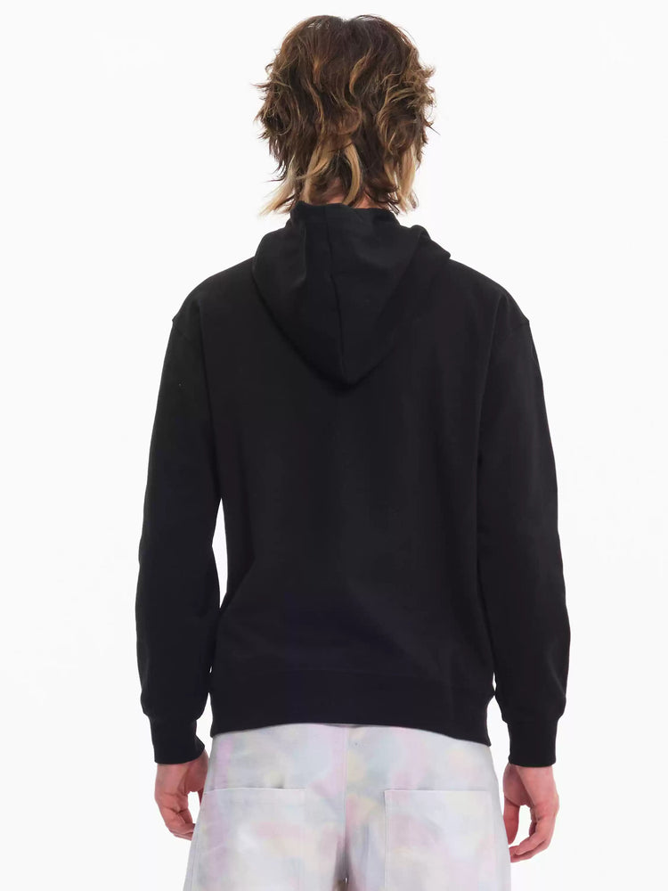 EMBRYO ABCD FOUR CHILDREN black graphic hoodie — side profile