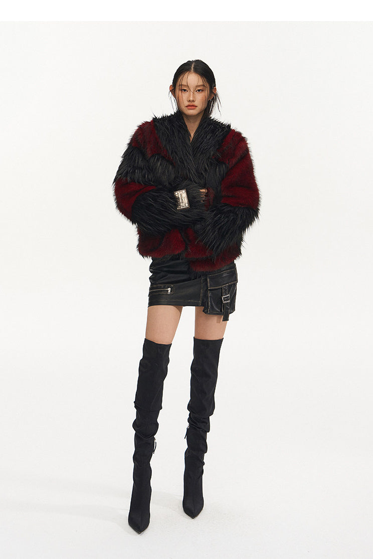 NAWS NIGHT GARDEN faux-fur jacket — alternate gallery view showing the design details