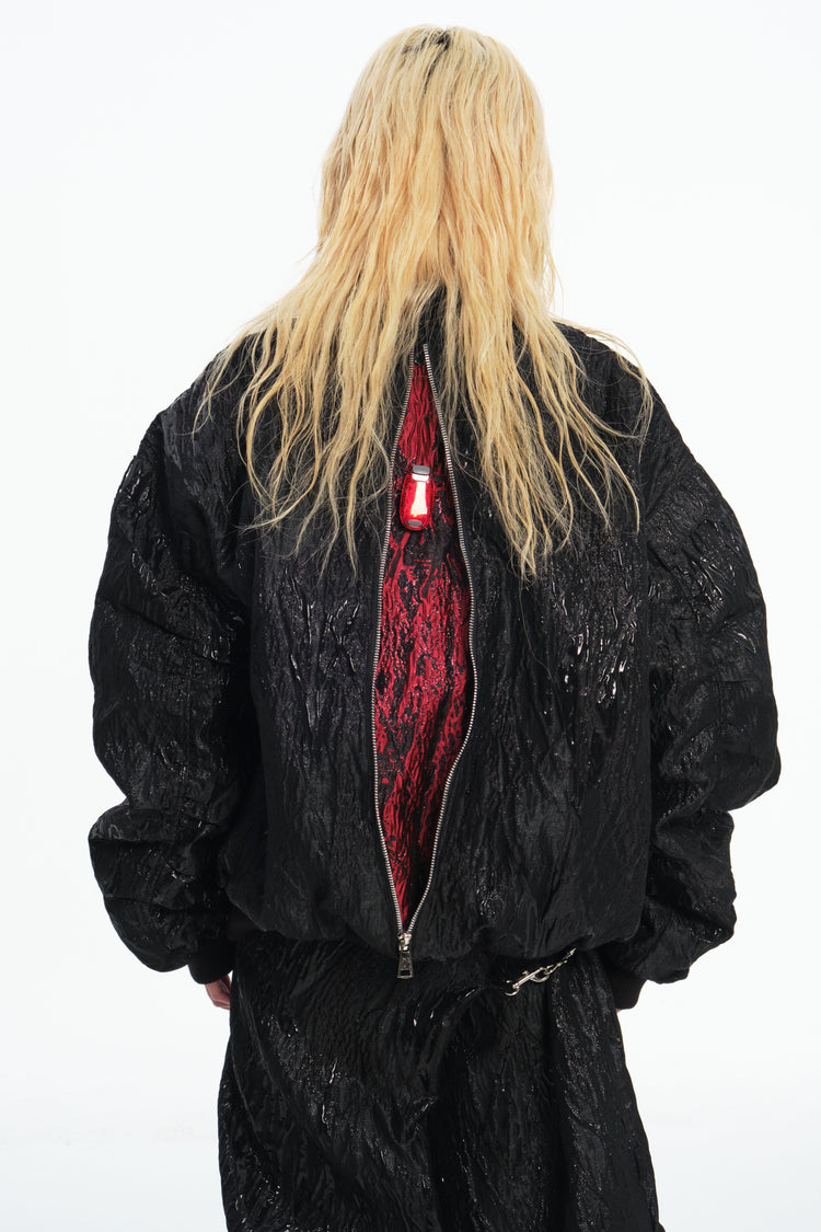 EMBRYO VENOM FLIGHT deconstructed padded jacket — material and hardware detail