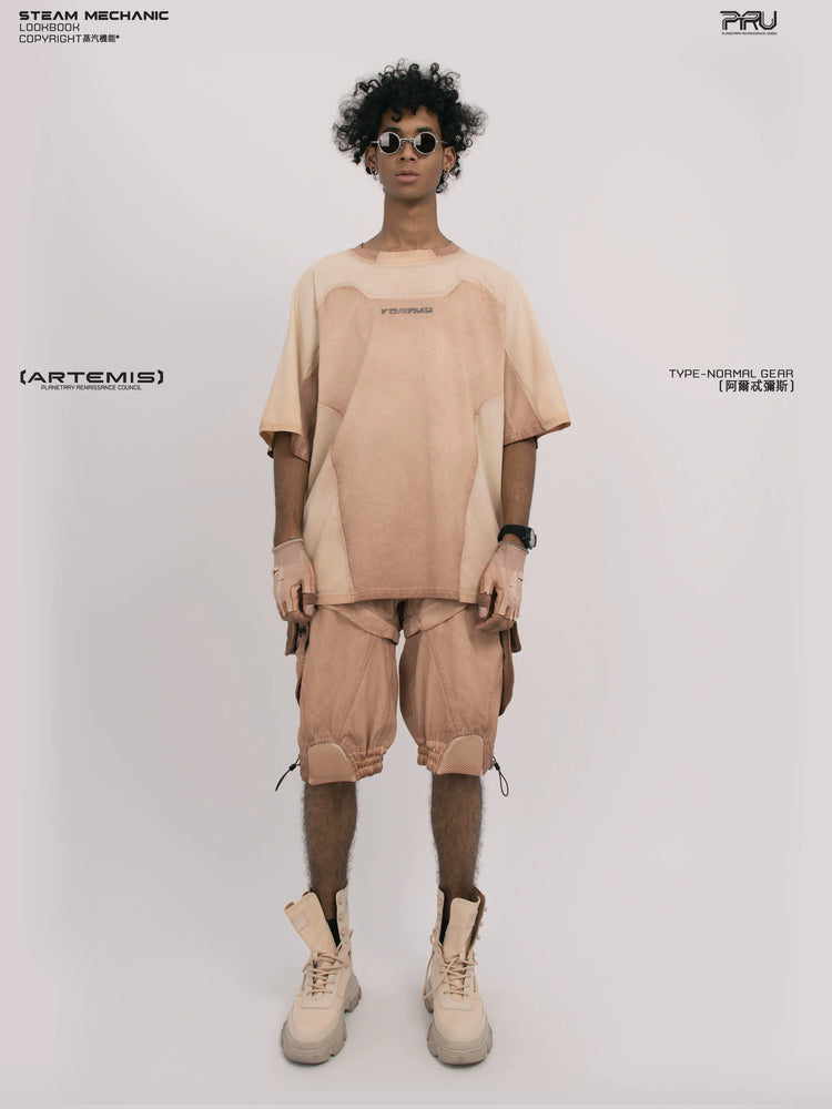 VOID soft dawn orange breathable technical tee — front modeled product view