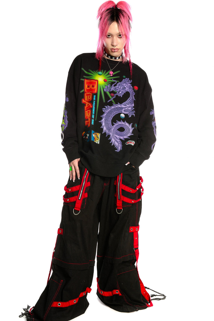 DEADENDKIDS DRAGON PUNK graphic sweatshirt — garment-only view