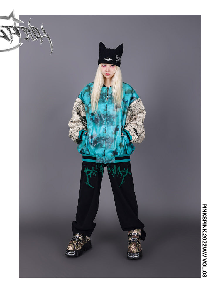 PINKSPINK SPHYNX thorn-embroidered cat-ear beanie — close modeled view highlighting the construction