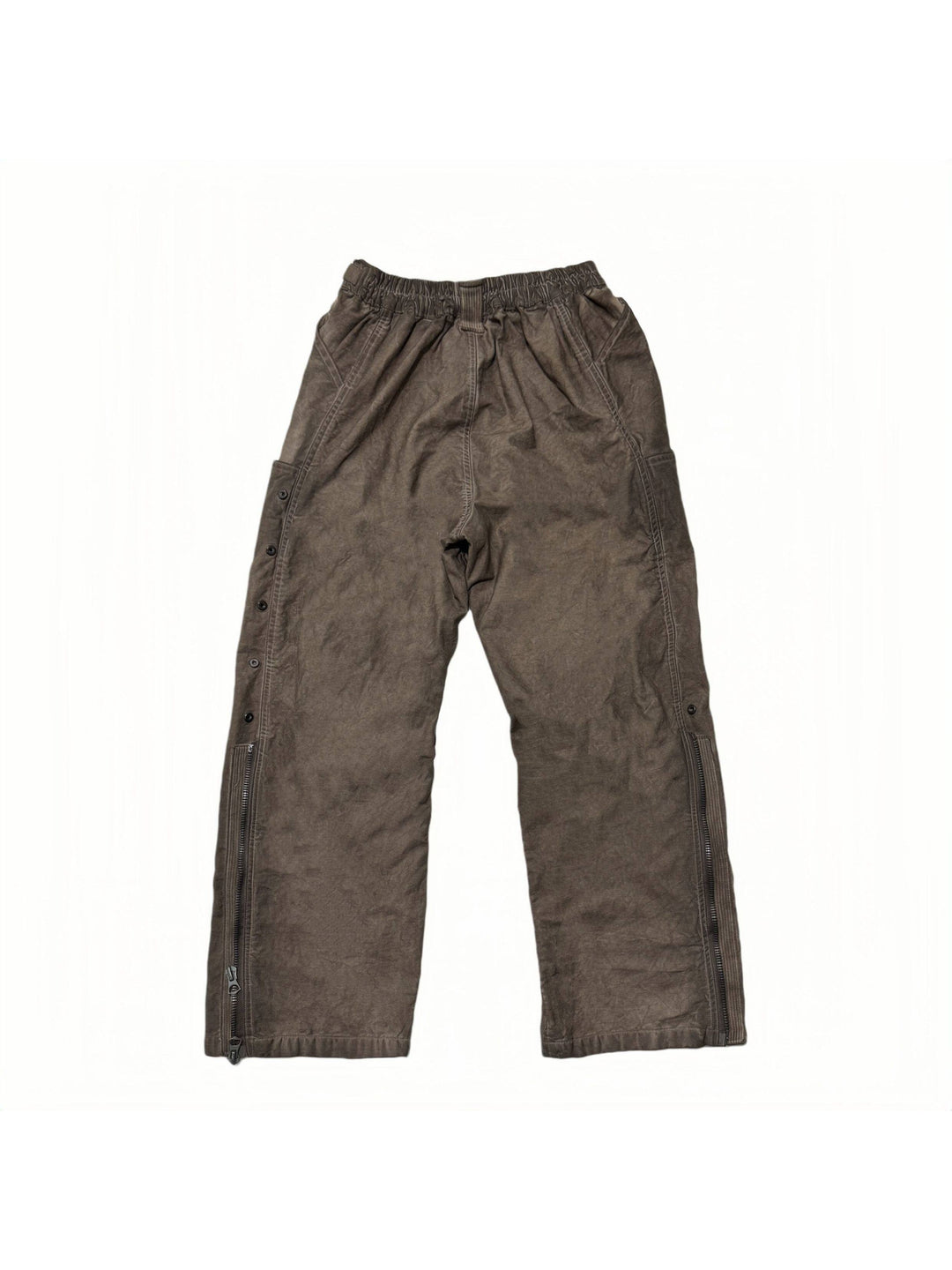 PIONEER ochre brown knee-mesh utility work pants — ochre brown back flat lay showing the elasticated waistband