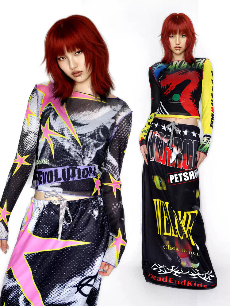 DEADENDKIDS GRAPHIC RIOT fitted mesh top — rear or construction presentation