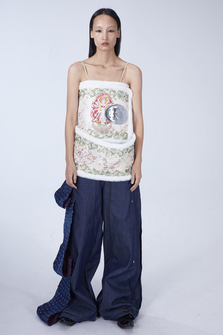 EMBRYO BONE COURT convertible padded dress — rear modeled view