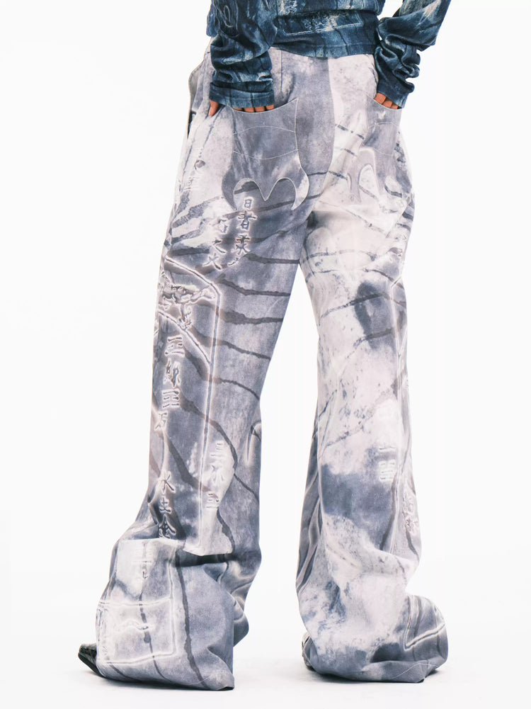 EMBRYO ANCIENT CODE coated wide-leg pants — alternate modeled angle