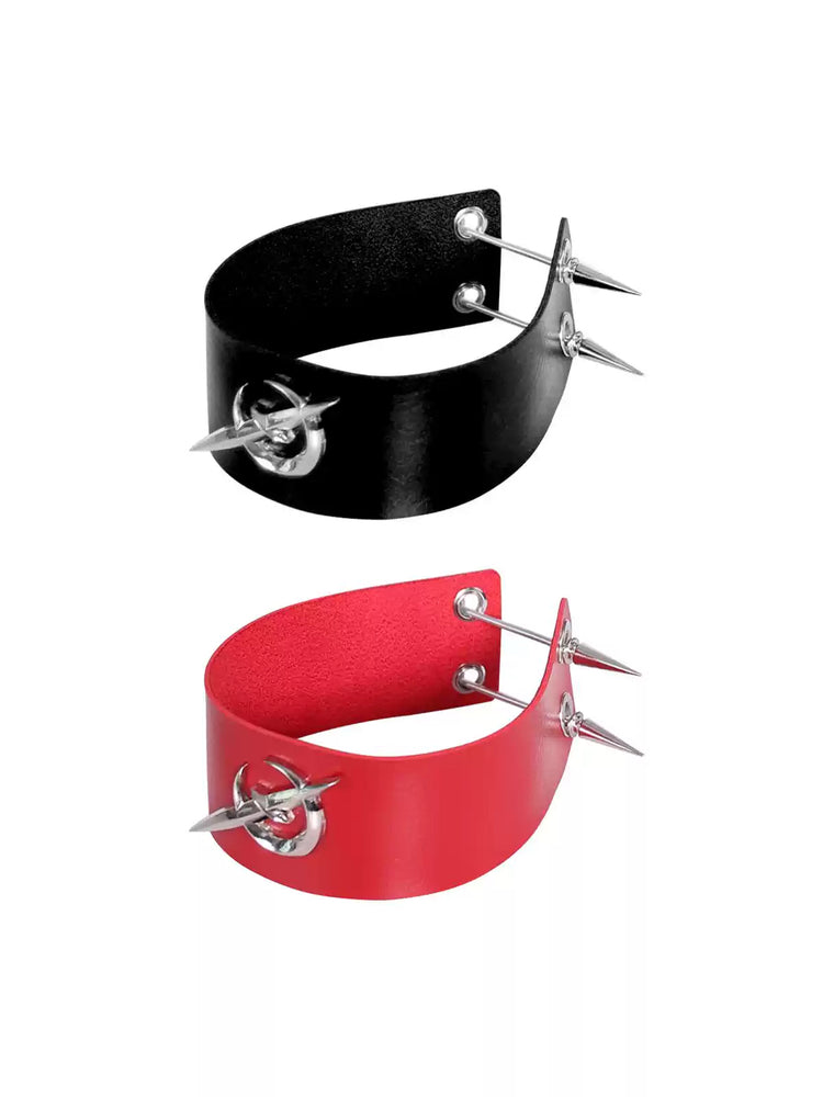 PINKSPINK ELECTRIC MOON punk leather choker — alternate gallery view showing the design details