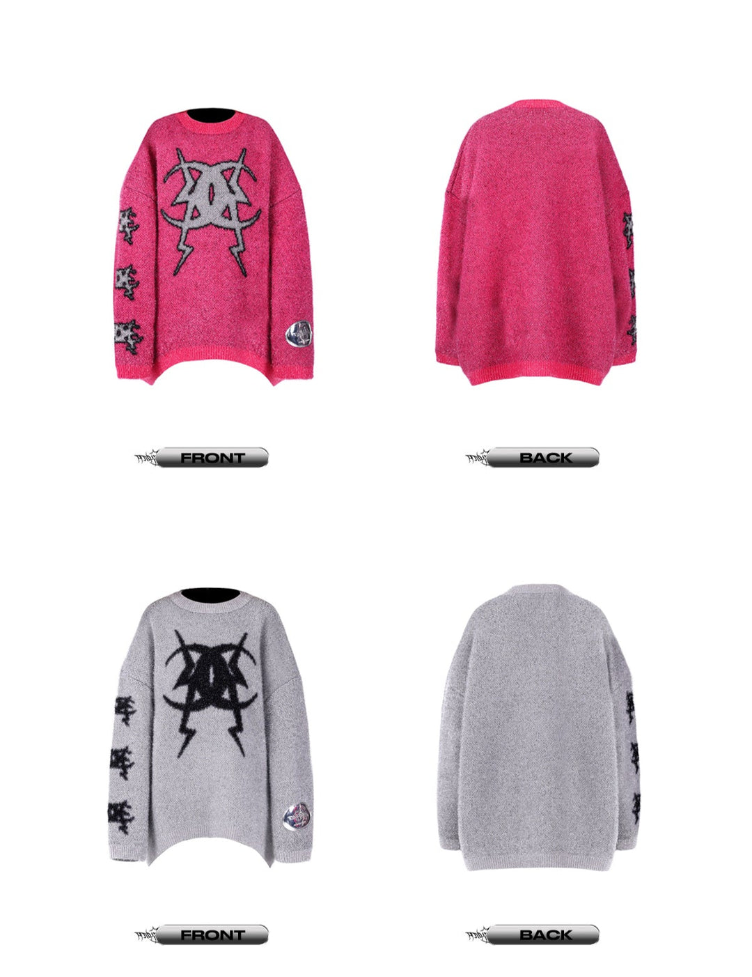 PINKSPINK ELECTRIC MOON CRYSTAL WOOL Y2K KNIT SWEATER