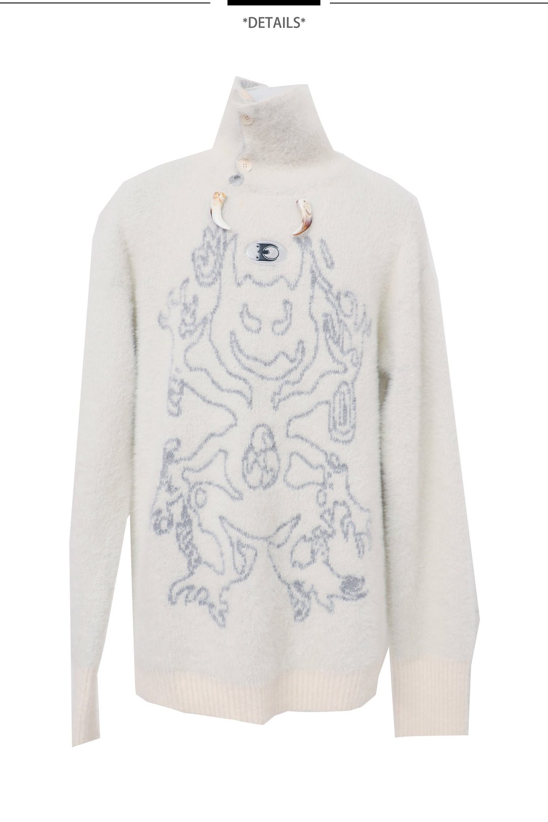 EMBRYO ANCIENT CODE printed faux-mink sweater — product-only front view