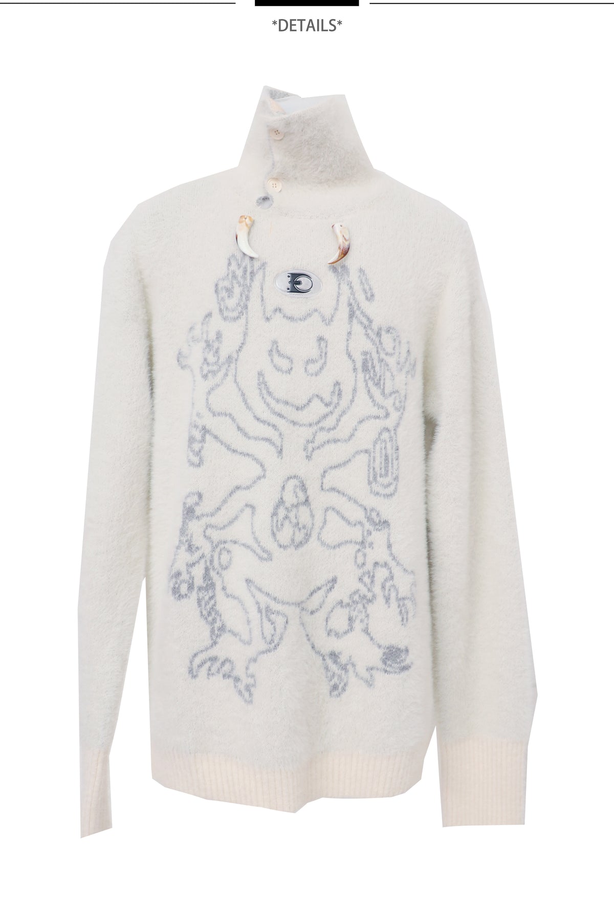 EMBRYO ANCIENT CODE printed faux-mink sweater — product-only front view