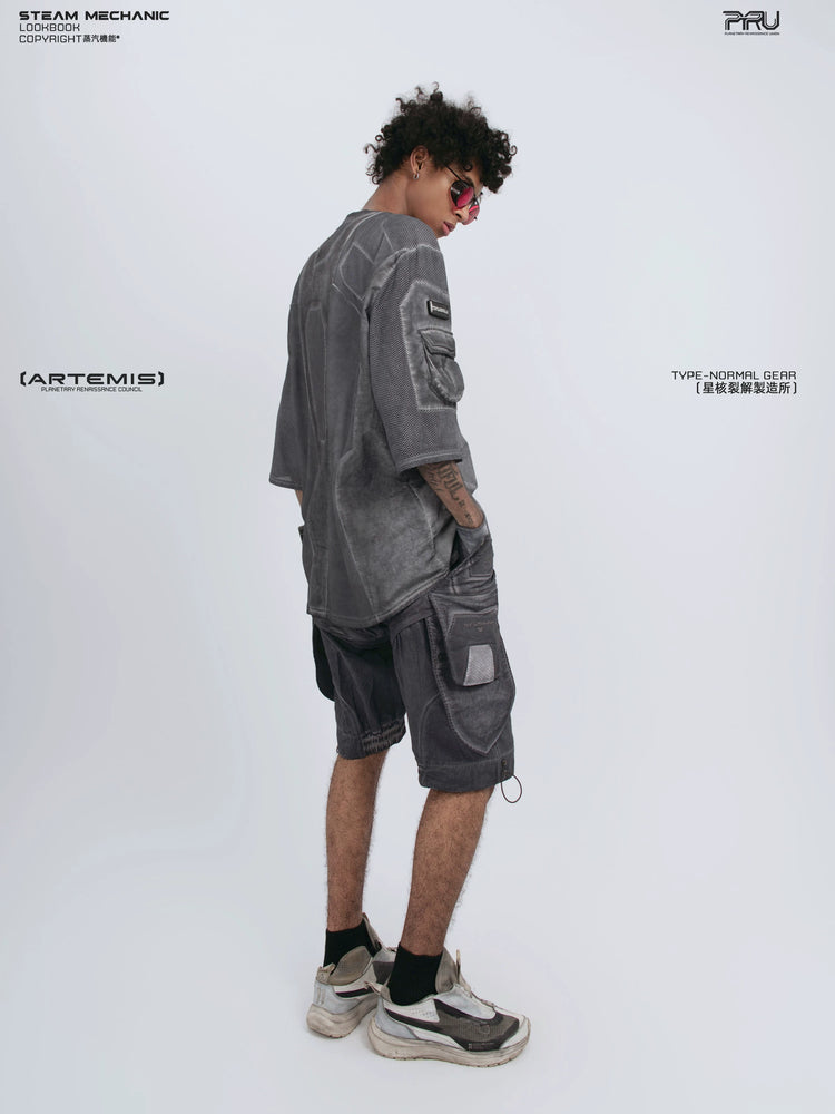 STARCORE moon dust gray velcro mesh tee — alternate product view