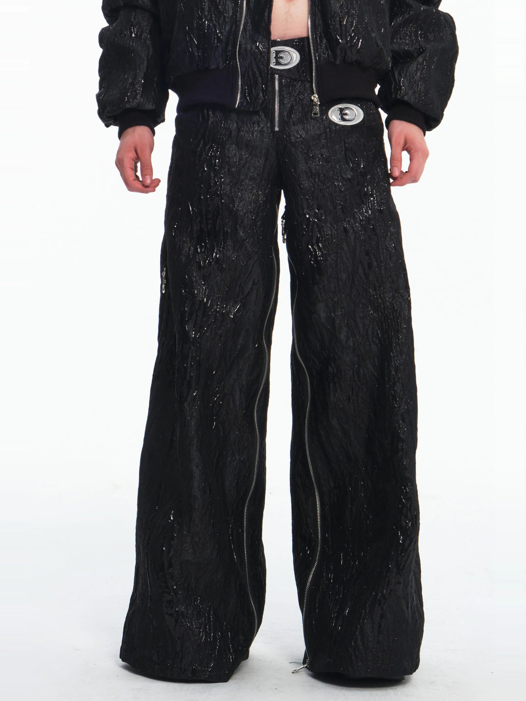 EMBRYO VENOM SHELL convertible zip skirt-pants — front product presentation