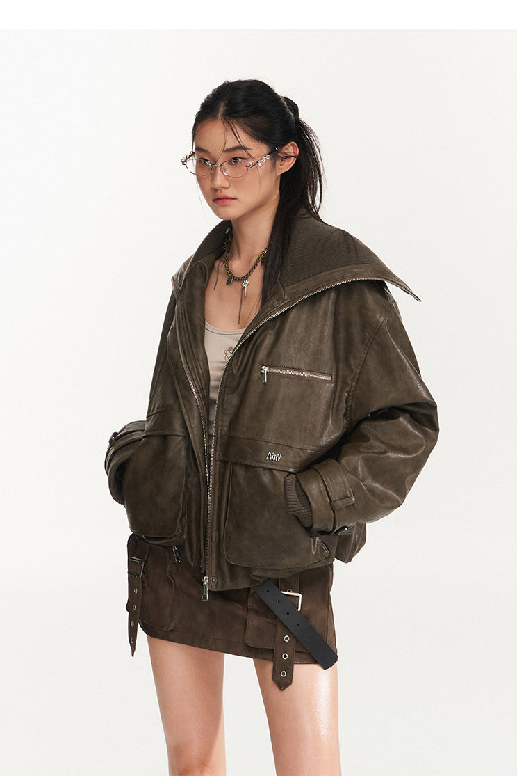 NAWS HIPPY RIDER oversized padded moto jacket — cleaned hero collage showing the complete design