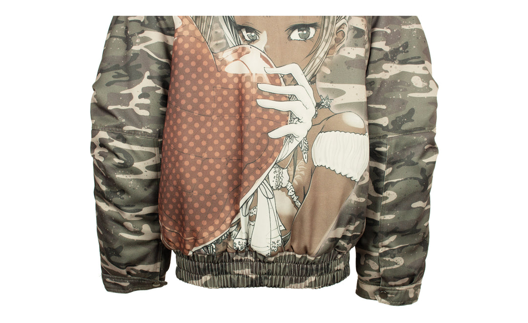 4RE1GN Camouflage Heart Hooded Puffer Jacket